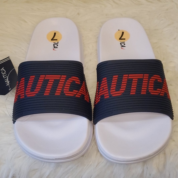 Nautica Alida Men/Women Slides Navy/Red Size 7 - Picture 1 of 7